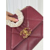 Брендовая женская сумка Chanel 19 Flap Bag Burgundy Gold/Silver
