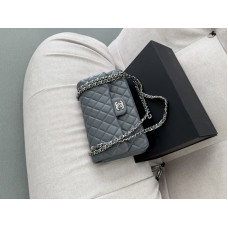 Брендовая женская сумка Chanel Classiс 2.55 Gray | Классическая shoulder bag из натуральной стеганой кожи C454