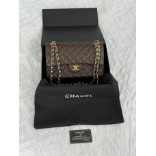 Брендовая женская сумка Chanel Classiс 2.55 Chocolate | Классическая shoulder bag из натуральной стеганой кожи C455