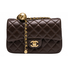 Брендовая женская сумка Chanel Classiс 1.55 Chocolate/Gold - C456 - P10091