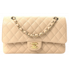 Брендовая женская сумка Chanel Classic Medium Double Flap Bag in Caviar Leather Beige/Gold - #art0382 - C612-ab - Accessbagg Брендовая женская сумка Chanel Classic Medium Double Flap Bag in Caviar Leather Beige/Gold - #art0382 - C612-ab - Accessbagg