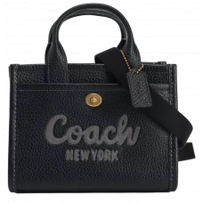 Брендовая женская сумка Coach Cargo Tote Bag in Pebble Leather Black - C619