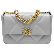 Брендовая женская сумка Chanel Medium 19 Flap Bag Grey - 991313 - C634