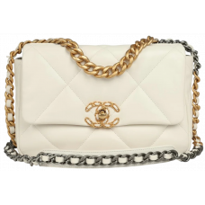 Брендовая женская сумка Chanel Medium 19 Flap Bag White - C667 Брендовая женская сумка Chanel Medium 19 Flap Bag White - C667