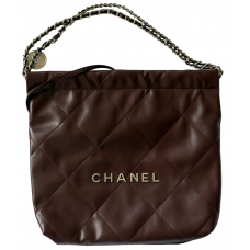 Брендовая женская сумка Chanel 22 Small Hobo Bag Burgundy/Silver - CHL9100 Брендовая женская сумка Chanel 22 Small Hobo Bag Burgundy/Silver - CHL9100
