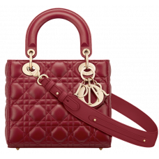 Брендовая женская сумка Dior Small Lady Dior My ABCDior Bag Dark Cherry Red - D412