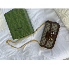 Gucci Horsebit 1955 | Cтильная и компактная винтажная shoulder bag из канвы и кожи (G138)