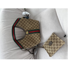 Брендовая женская сумка Gucci Giglio Small Tote Bag Beige and Brown GG Canvas - G608 Брендовая женская сумка Gucci Giglio Small Tote Bag Beige and Brown GG Canvas - G608