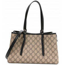 Брендовая женская сумка Gucci GG Emblem Medium Bag Beige/Black - #GC100 - SOILD BAGS Брендовая женская сумка Gucci GG Emblem Medium Bag Beige/Black - #GC100 - SOILD BAGS