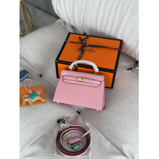 Hermes Kelly 22 Pink | Cтильная и компактная Crossbody Bag из натуральной кожи, Premium качество K111