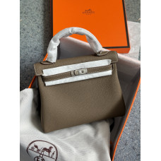 Hermes Kelly 25 Taupe | Cтильная и компактная Crossbody Bag из натуральной кожи, Premium качество K135