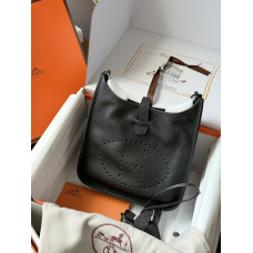 Брендовая женская сумка Hermes Evelyne Black | Cтильная и компактная, из натуральной кожи | Premium качество (K150)