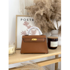 Hermes Kelly Brown | Cтильная и компактная Crossbody Bag из натуральной кожи, Premium качество (K255)