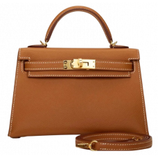 Брендовая женская сумка Hermes Kelly 22 Brown - K594 Брендовая женская сумка Hermes Kelly 22 Brown - K594
