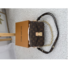 Брендовая женская сумка Louis Vuitton Pochette Metis Brown | Cтильная и элегантаная L124