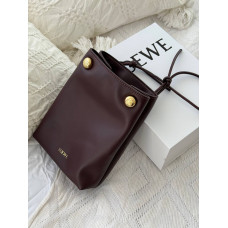 Брендовая женская сумка Loewe Pebble Pouch Burgundy | Компактная и стильная Crossbody Bag из натуральной кожи (L485)