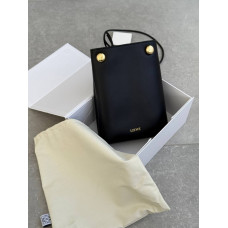 Брендовая женская сумка Loewe Pebble Pouch Black | Компактная и стильная Crossbody Bag из натуральной кожи (L485)
