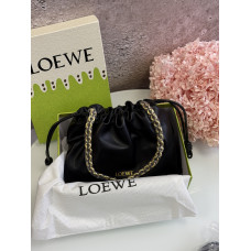 Брендовая женская сумка Loewe Flamenco Medium Purse in Mellow Nappa Lambskin Black - L623