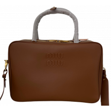 Брендовая женская сумка Miu Miu Beau Tote Bag in Brown Leather - M174 Брендовая женская сумка Miu Miu Beau Tote Bag in Brown Leather - M174
