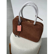 Брендовая женская сумка Miu Miu Beau Tote Bag in Brown Suede - M424