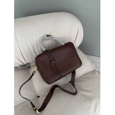 Брендовая женская сумка Miu Miu Beau Tote Bag in Chocolate Leather - M427