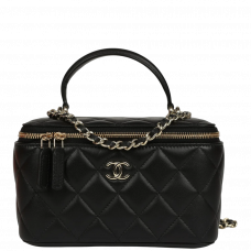 Брендовая женская сумка Chanel Small Top Handle Vanity Case Black/Gold - Accessbagg - P10085 - 9811-gi