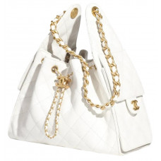 Брендовая женская сумка Chanel 25 Small Handbag in White Grained Calfskin - P10134 - C164