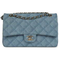 Брендовая женская сумка Chanel Medium Classic Double Flap Bag Blue Denim/Silver - #art0329 - 11437 - P10156 Брендовая женская сумка Chanel Medium Classic Double Flap Bag Blue Denim/Silver - #art0329 - 11437 - P10156