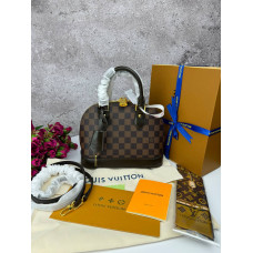 Брендовая женская сумка Louis Vuitton Alma Brown | Из натуральной кожи и фирменного конваса, качество 1:1 - P1020 Брендовая женская сумка Louis Vuitton Alma Brown | Из натуральной кожи и фирменного конваса, качество 1:1 - P1020