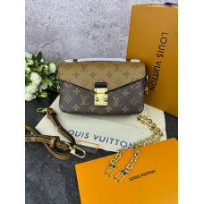Брендовая женская сумка Louis Vuitton Pochette Metis East West Brown/Beige - P1022 Брендовая женская сумка Louis Vuitton Pochette Metis East West Brown/Beige - P1022