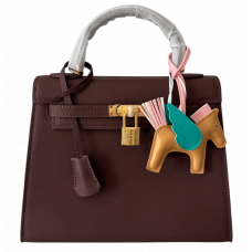 Брендовая женская сумка Hermes Kelly 25 Chocolate - H425 - K425 - P15048