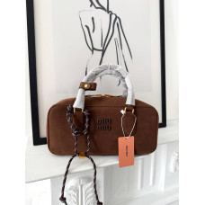 Брендовая женская сумка Miu Miu Arcadie Large Hobo Bag Suede Brown - P17047