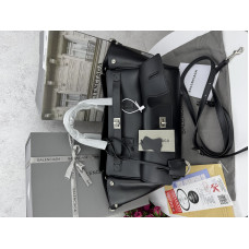 Брендовая женская сумка Balenciaga Bel Air Black/Silver | Вместительная и стильная tote bag из натуральной кожи P18014