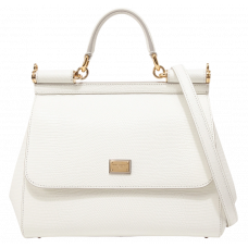 Брендовая женская сумка Dolce & Gabbana Sicily Medium Bag in White Calfskin - P19003 Брендовая женская сумка Dolce & Gabbana Sicily Medium Bag in White Calfskin - P19003