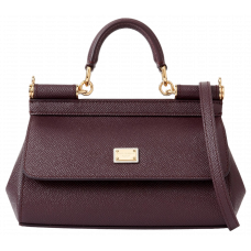 Брендовая женская сумка Dolce & Gabbana Sicily Mini Bag Bordeaux - P19018