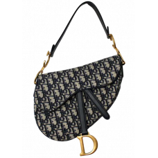 Брендовая женская сумка Dior Saddle Bag with Strap Blue Oblique Jacquard - pr0014-P6001 - 6392-gi