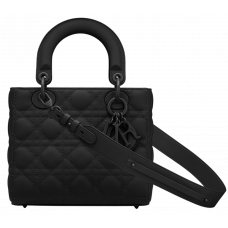 Брендовая женская сумка Dior Small Lady Dior My ABCDior Bag in Black Ultramatte - P6033-01045