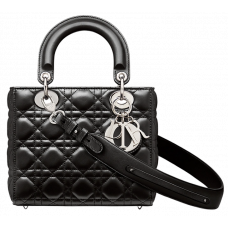 Брендовая женская сумка Dior Small Lady Dior My ABCDior Bag Black/Silver - P6039-PR0021 - Alisem