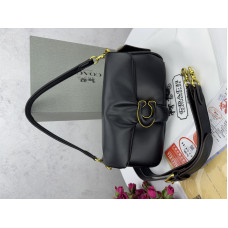 Брендовая женская сумка Coach Pillow Tabby 26 Black | Cтильная и компактная, из натуральной кожи P9046