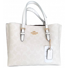 Брендовая женская сумка Coach Mollie 25 Tote Bag in Chalk Signature Canvas - S01117 - P9048 Брендовая женская сумка Coach Mollie 25 Tote Bag in Chalk Signature Canvas - S01117 - P9048