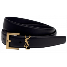 Брендовый женский ремень Saint Laurent Cassandre Belt 3.0mm Black/Gold - 922356 - 661190-R0010 Брендовый женский ремень Saint Laurent Cassandre Belt 3.0mm Black/Gold - 922356 - 661190-R0010