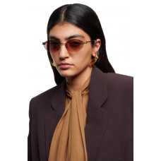 Женские солнцезащитные очки Panthere De Cartier CT0504S 002 58 Oval Sunglasses Pink/Gold - SO018 - 00101