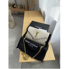 Брендовая женская сумка Saint Laurent Envelope | Стильная классическая shoulder bag из натуральной кожи (Y193)