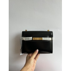 Брендовая женская сумка YSL Manhattan Mini Black | Cтильная и компактная Crossbody Bag из натуральной кожи, Premium качество (Y404)