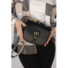 Брендовая женская сумка Dior Bobby Bag Black | Cтильная и компактная из натуральной кожи (art0146)