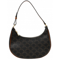 Брендовая женская сумка Celine Ava Bag in Triomphe Canvas and Calfskin Leather Brown/Tan - #art0159