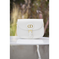 Брендовая женская сумка Dior Bobby Bag White | Cтильная и компактная из натуральной кожи (art0214)