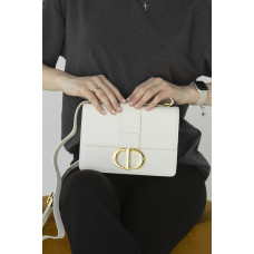 Брендовая женская сумка Dior Caro White | Cтильная и компактная Shoulder Bag из натуральной кожи (art0256)