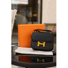Брендовая женская сумка Hermes Constance Black | Cтильная, компактная, из натуральной кожи | Premium качество #art0263