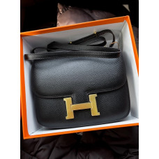 Брендовая женская сумка Hermes Constance | Cтильная и компактная Shoulder Bag из натуральной кожи, Premium качество #art0263